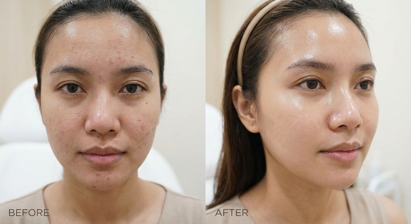 Hasil perawatan sebelum dan sesudah di Oriskin Bogor